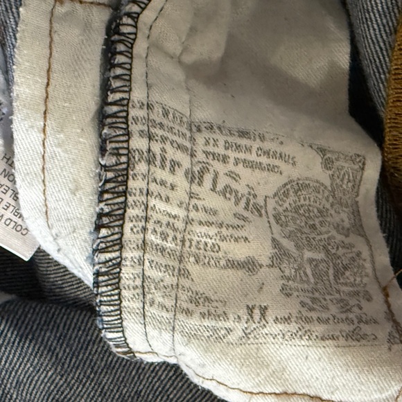 EB Denim Jeans High Rise Vintage Unraveled Split Hem Size 26 Redone‎ Levis - Picture 9 of 14